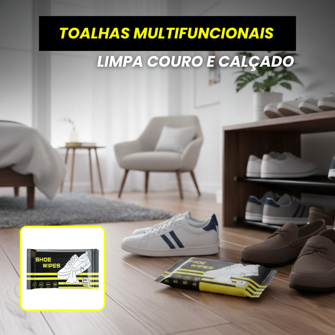 Toalhetes de limpeza para calçado e couro