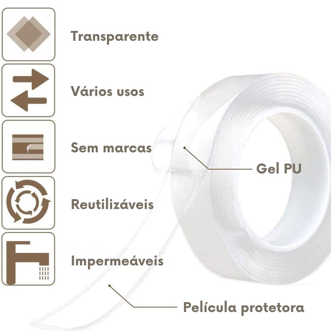 Fita adesiva mágica dupla face